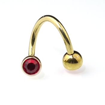 Titan Zircon Bauchnabel Spirale mit Kristalle