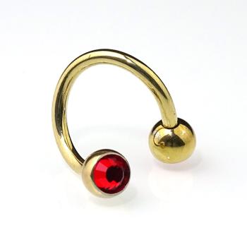 Titan Zircon Bauchnabel Spirale mit Kristalle