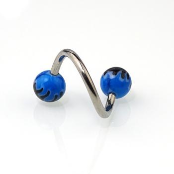 Titanium Body Spirale 1.6x12mm mit Plastastic- Kugeln Hellfire Blau