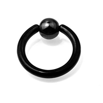 Titan Black Klemmkugelring mit Hämatit Kugel