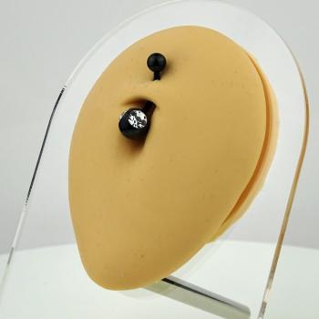 Steel Blackline® Double Stone Bauchnabel Bananabell weiß