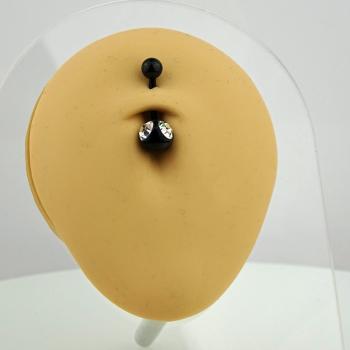 Steel Blackline® Double Stone Bauchnabel Bananabell weiß
