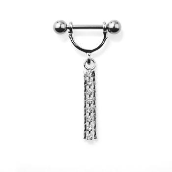 Nipple Shield - Brustpiercing mit Bügel und Anhänger 10 mm