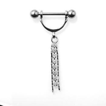Preview: Nipple Shield - Brustpiercing mit Bügel und Anhänger