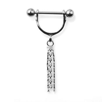 Nipple Shield - Brustpiercing mit Bügel und Anhänger 14 mm