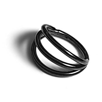 Steel Black Hinged 3 Rings Clicker