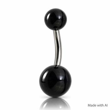 Bauchnabelbanane Gemstone-Kugeln Black Onyx