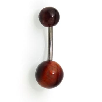 Bauchnabelbanane mit Gemstone-Kugeln aus Halbedelstein Rotes Tigerauge