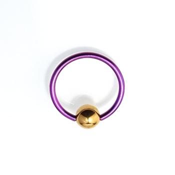 Titan Klemmkugelring mit Hämatitkugel violett