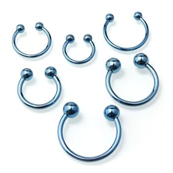 1,2 mm und 1,6 mm Titanium Circular Barbell Hellblau