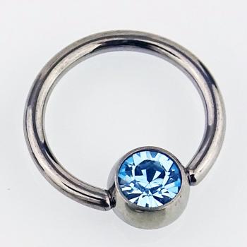 Lippenbändchen Piercing Ring Hellblau