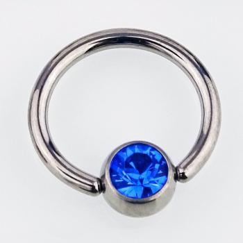 Lippenbändchen Piercing Ring Saphirblau