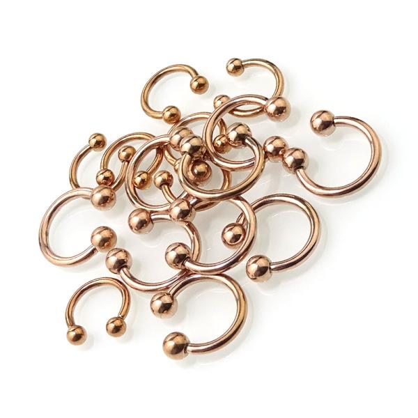 Rose Gold Steel Rundhantel 1,2 mm und 1,6 mm