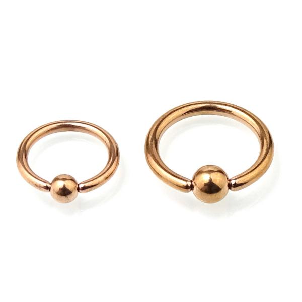 Rose Gold Steel Klemmkugelring