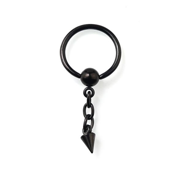 Black Steel BCR 1,6x13mm mit Clip-in Ball & Chain 316L