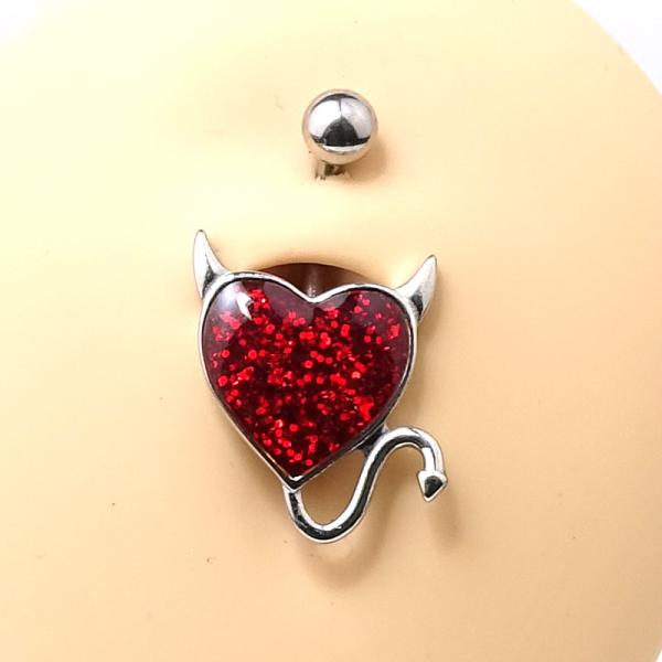 Steel Glitter Herz Bauchnabelbanane