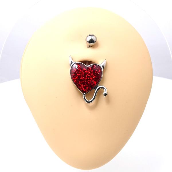 Steel Glitter Herz Bauchnabelbanane