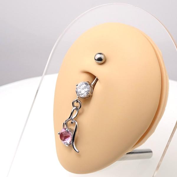 Bauchnabelpiercing mit Kristall und Anhänger