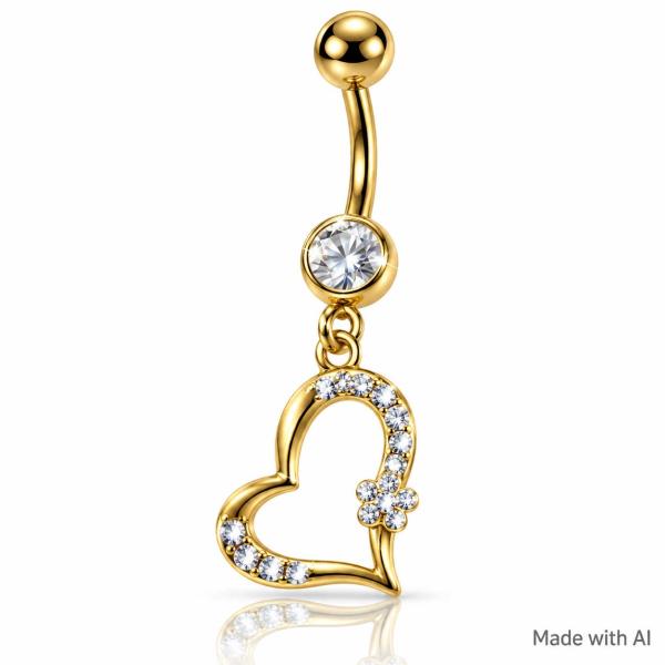 Nabelpiercing Gold-Style Herz
