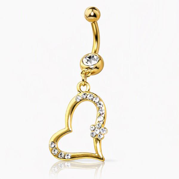 Nabelpiercing Gold-Style Herz