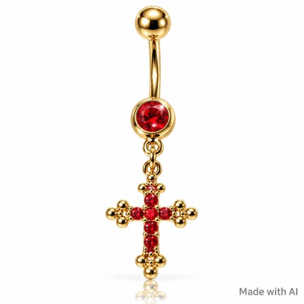 Nabelpiercing Gold-Style Kreuz
