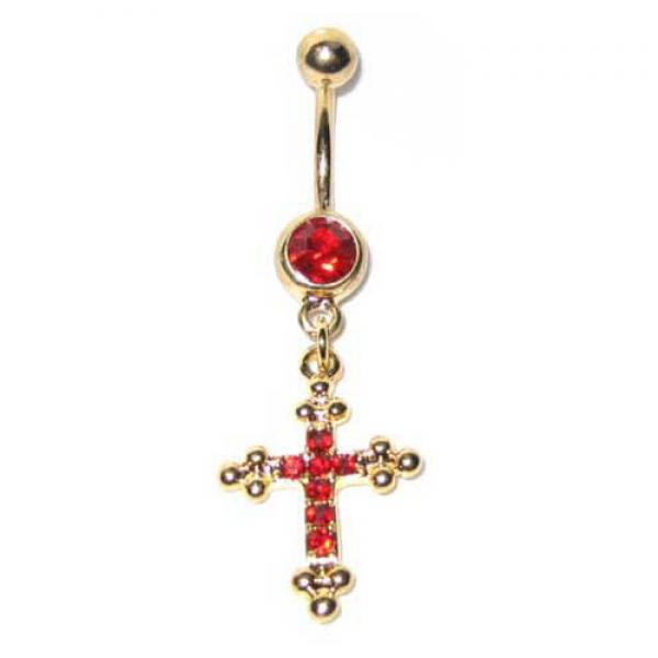 Nabelpiercing Gold-Style Kreuz