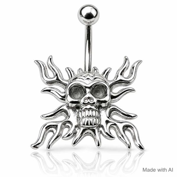 Fashion Steel Bauchnabel Banana im Totenkopf Casting Design
