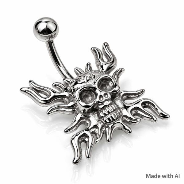 Fashion Steel Bauchnabel Banana im Totenkopf Casting Design
