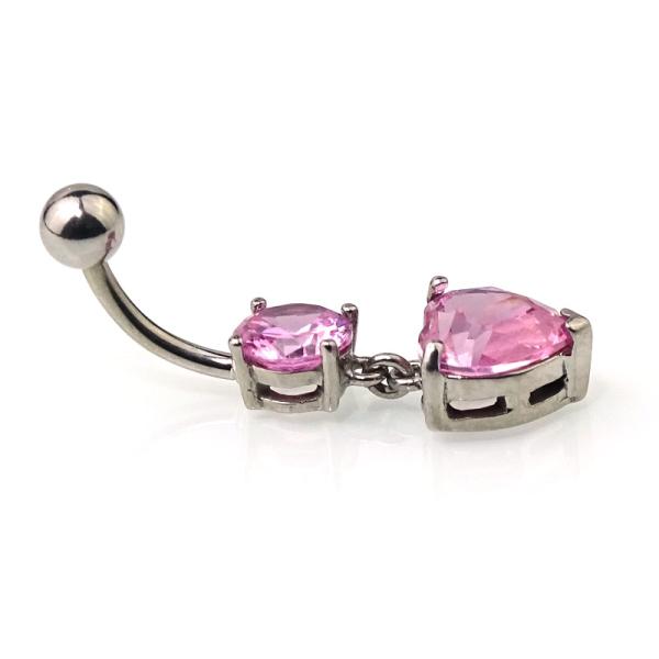 Luxus- Bauchnabelpiercing mit 2 Kristalle