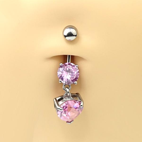 Luxus- Bauchnabelpiercing mit 2 Kristalle