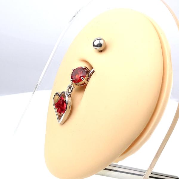 Steel Bauchnabel Banana mit Rosen Brass Design im Herz