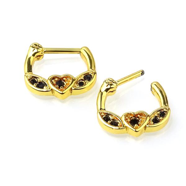 Brass Septum Clicker im Herz Design