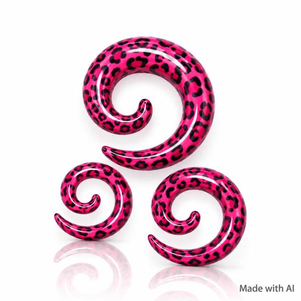 Acrylic Spiral Pink Leopard
