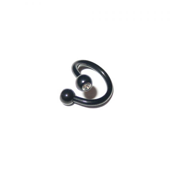 Double Jewelled Black Steel Micro Spiral