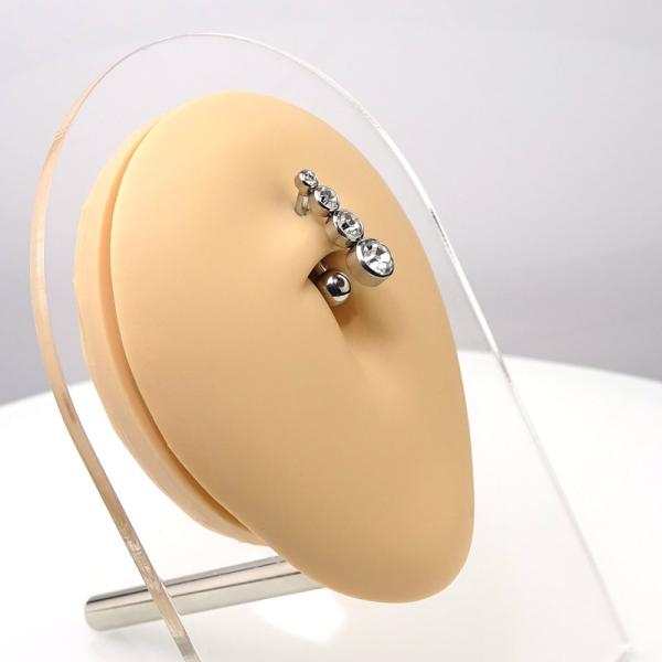 Luxus- Bauchnabelpiercing mit 4 Kristalle