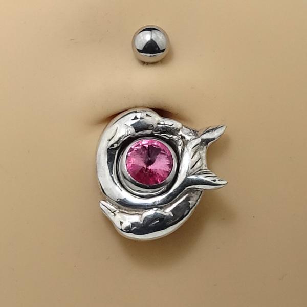 Silver Orbital (Nabel-Schild) Delphin