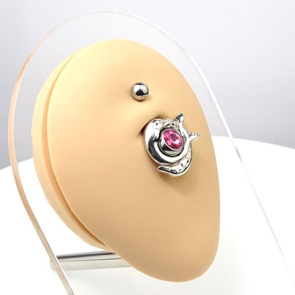 Silver Orbital (Nabel-Schild) Delphin