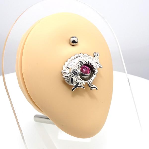 Silver Orbital (Nabel-Schild) Dragon Style 01