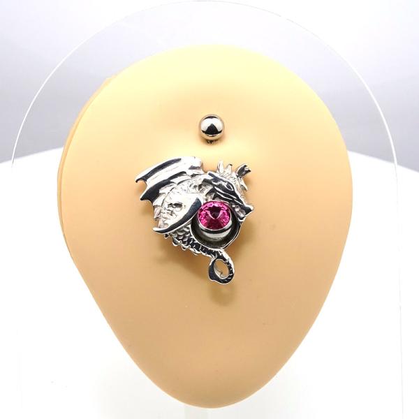 Silver Orbital (Nabel-Schild) Dragon Style 04