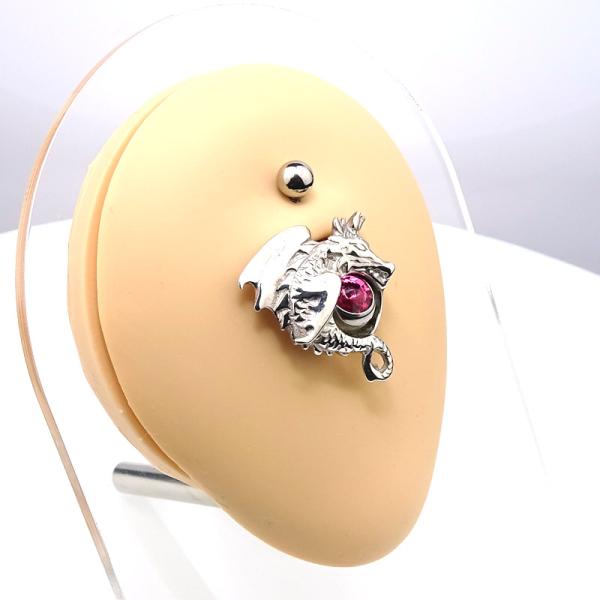 Silver Orbital (Nabel-Schild) Dragon Style 04