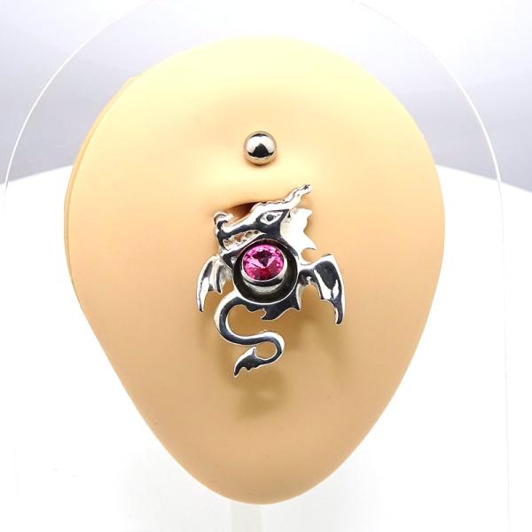 Silver Orbital (Nabel-Schild) Dragon Style 05