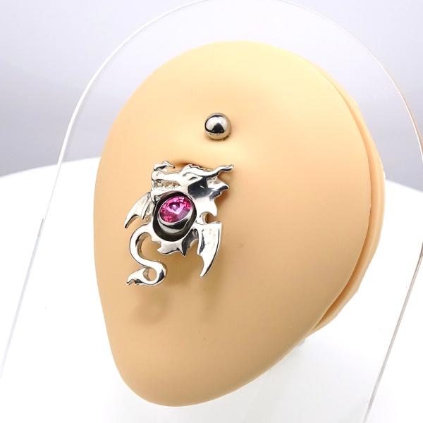 Silver Orbital (Nabel-Schild) Dragon Style 05