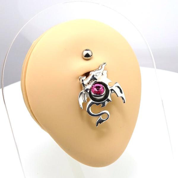 Silver Orbital (Nabel-Schild) Dragon Style 05