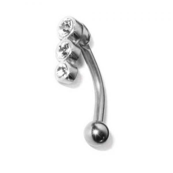 Augenbraue-Piercing mit Kristalle