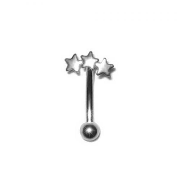 Augenbraue-Piercing - Triple Star