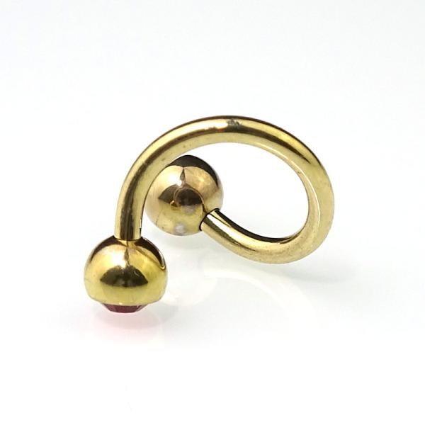 Titan Zircon Bauchnabel Spirale mit Kristalle