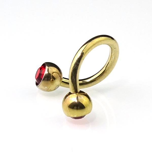 Titan Zircon Bauchnabel Spirale mit Kristalle