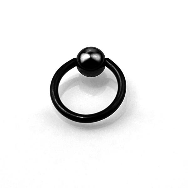 Titan Black Klemmkugelring mit Hämatit Kugel