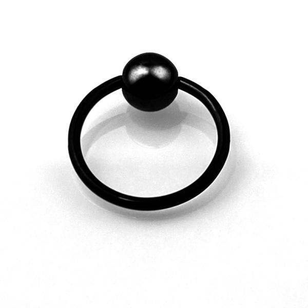 Titan Black Klemmkugelring mit Hämatit Kugel