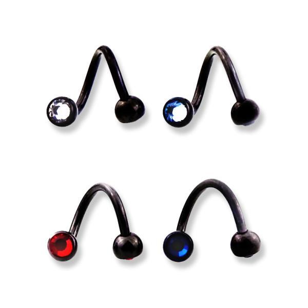 Titan Black Body Spiral mit Kristalle